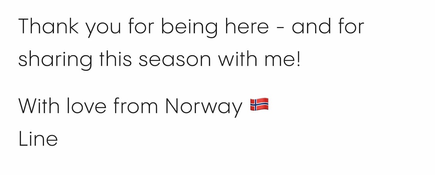 Thank you for being here - and for sharing this season with me!