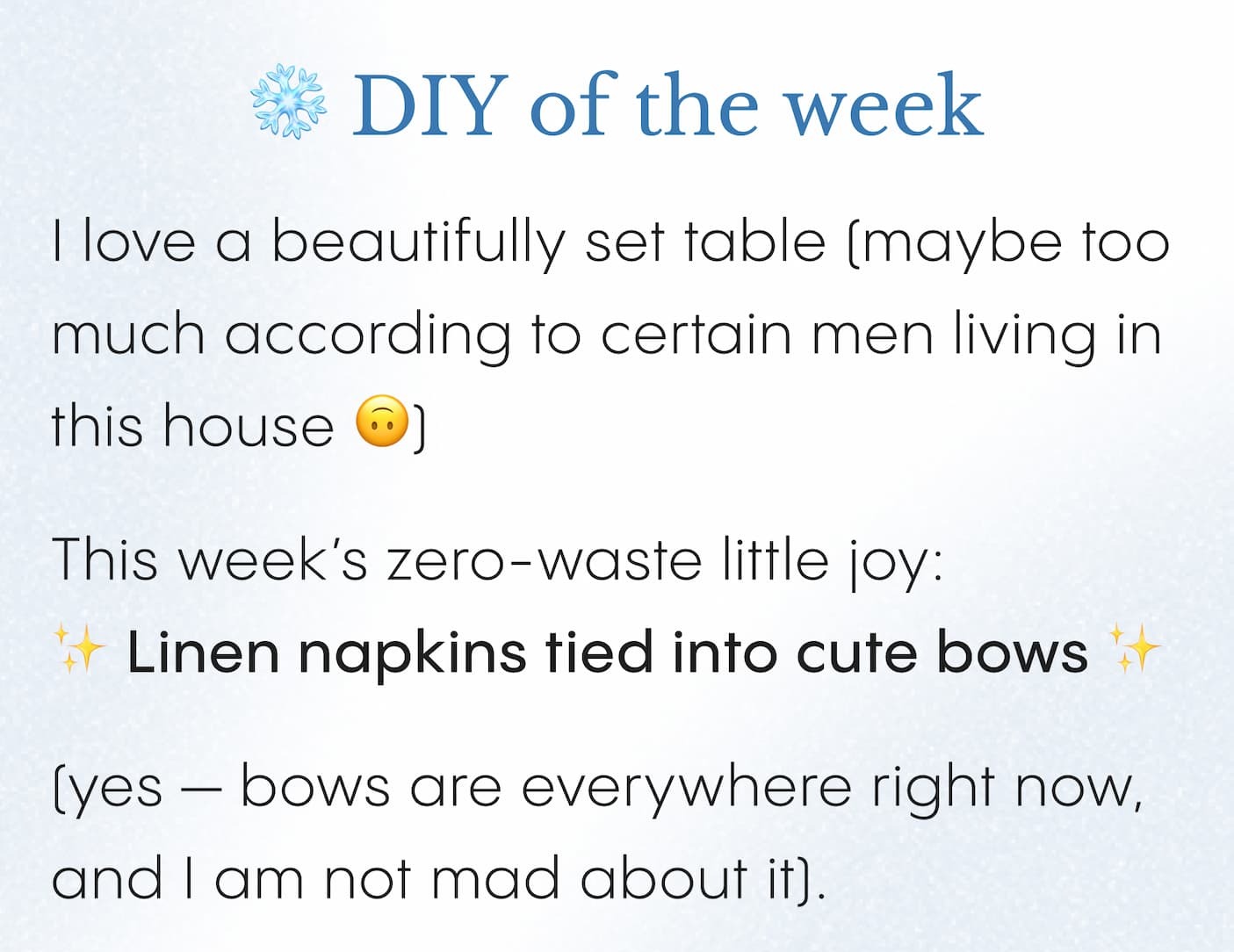 ❄️ DIY of the week 