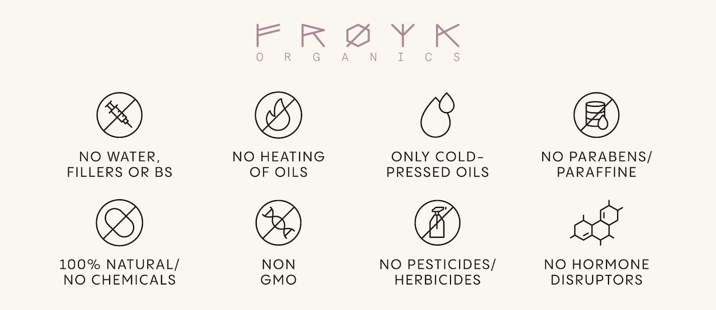 Froya Organics - No water, fillers or BS. 100% natural, no chemicals.
