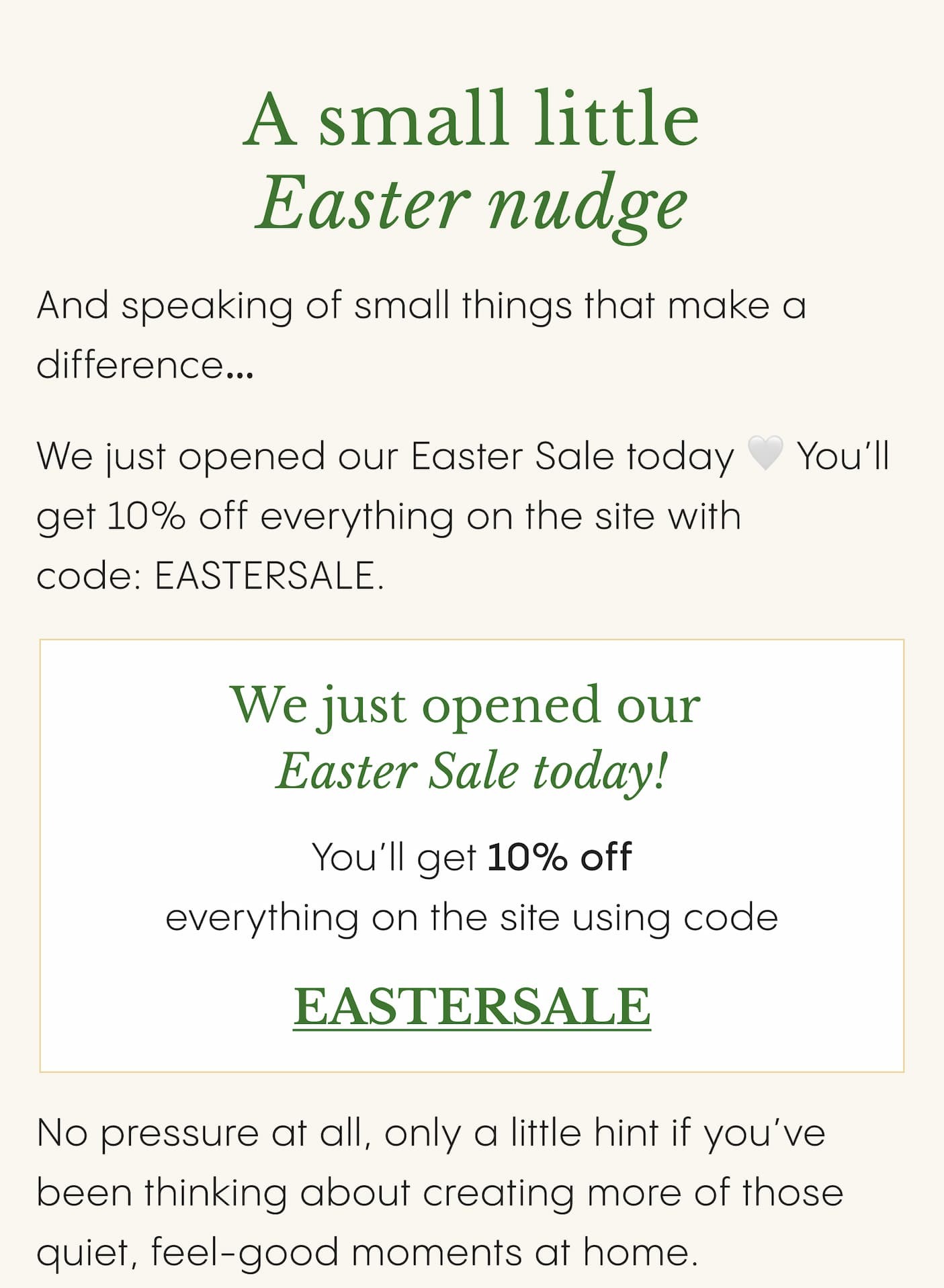 A small little Easter nudge