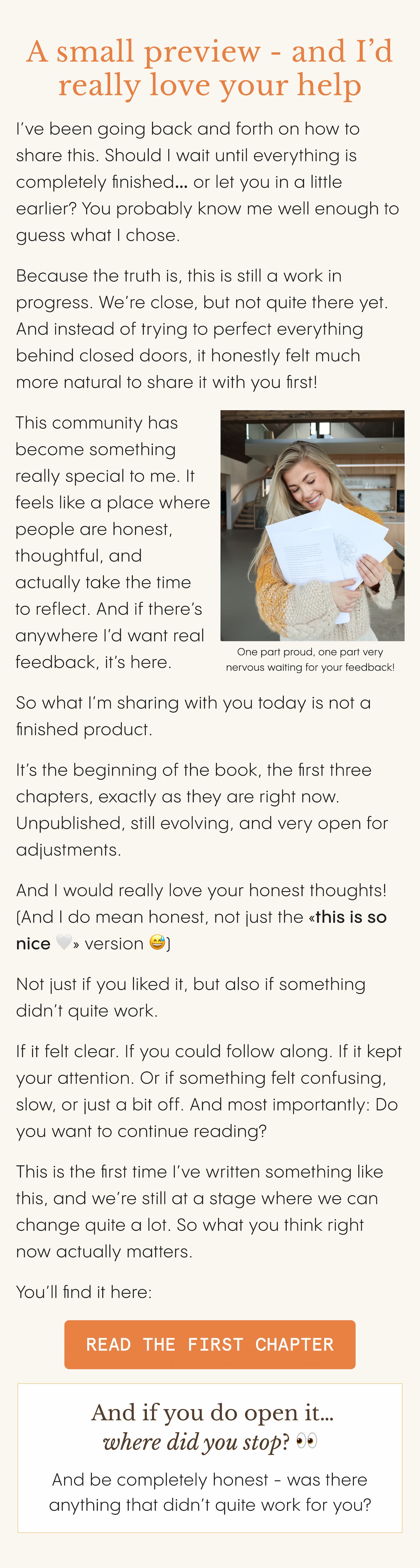 A small preview - and I’d really love your help