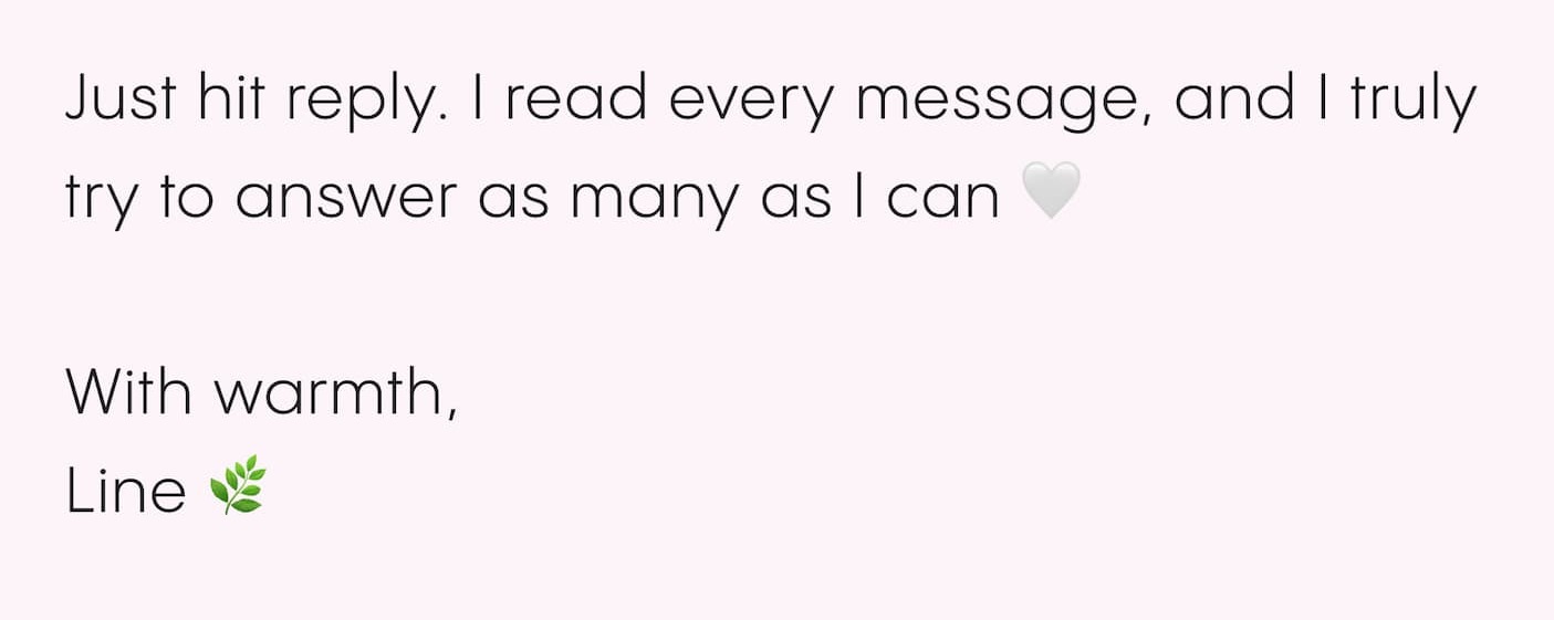   With warmth, Line 🌿