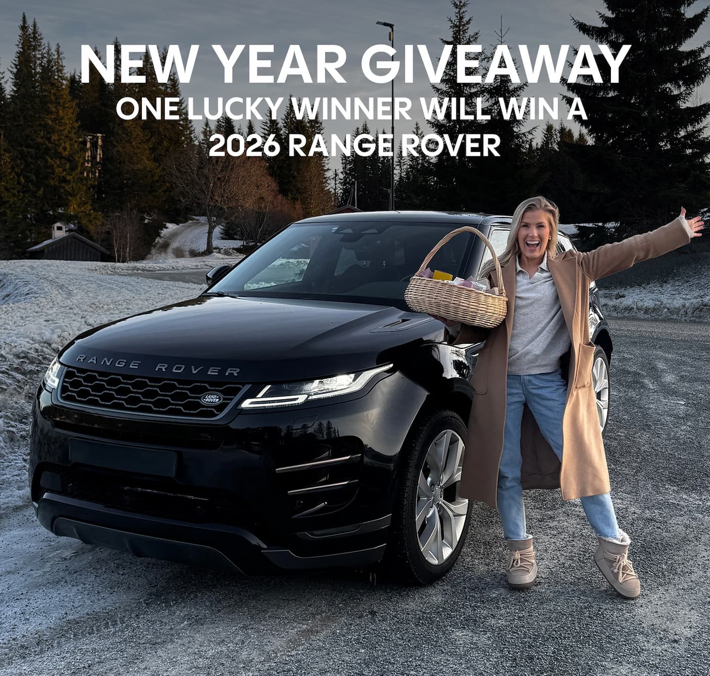 New year giveaway one lucky winner will win a  2026 range rover