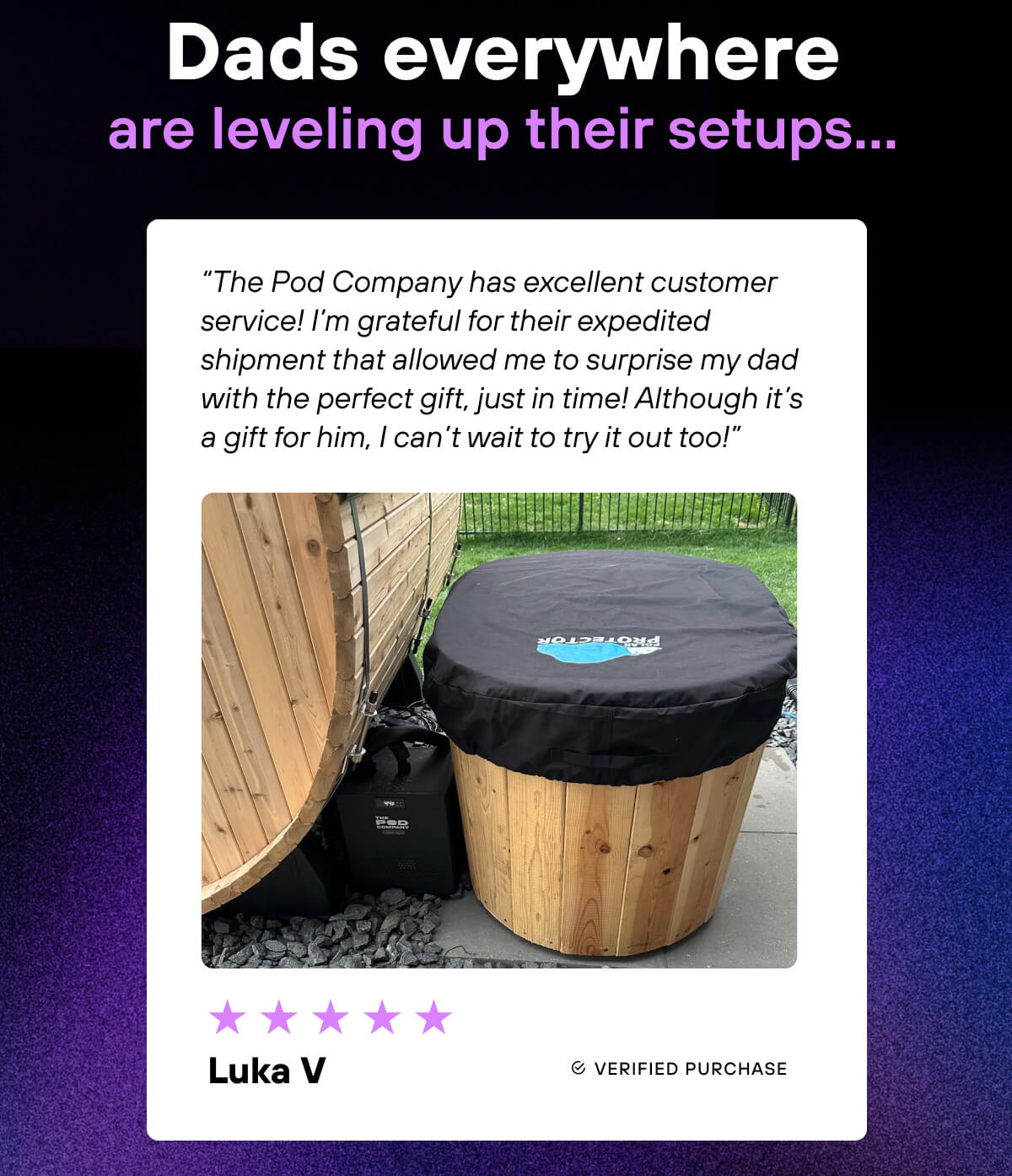 Dads everywhere are leveling up their setups… ⭐⭐⭐⭐⭐ “The Pod Company has excellent customer service! I’m grateful for their expedited shipment that allowed me to surprise my dad with the perfect gift, just in time! Although it’s a gift for him, I can’t wait to try it out too!” – Luka V., Verified Buyer