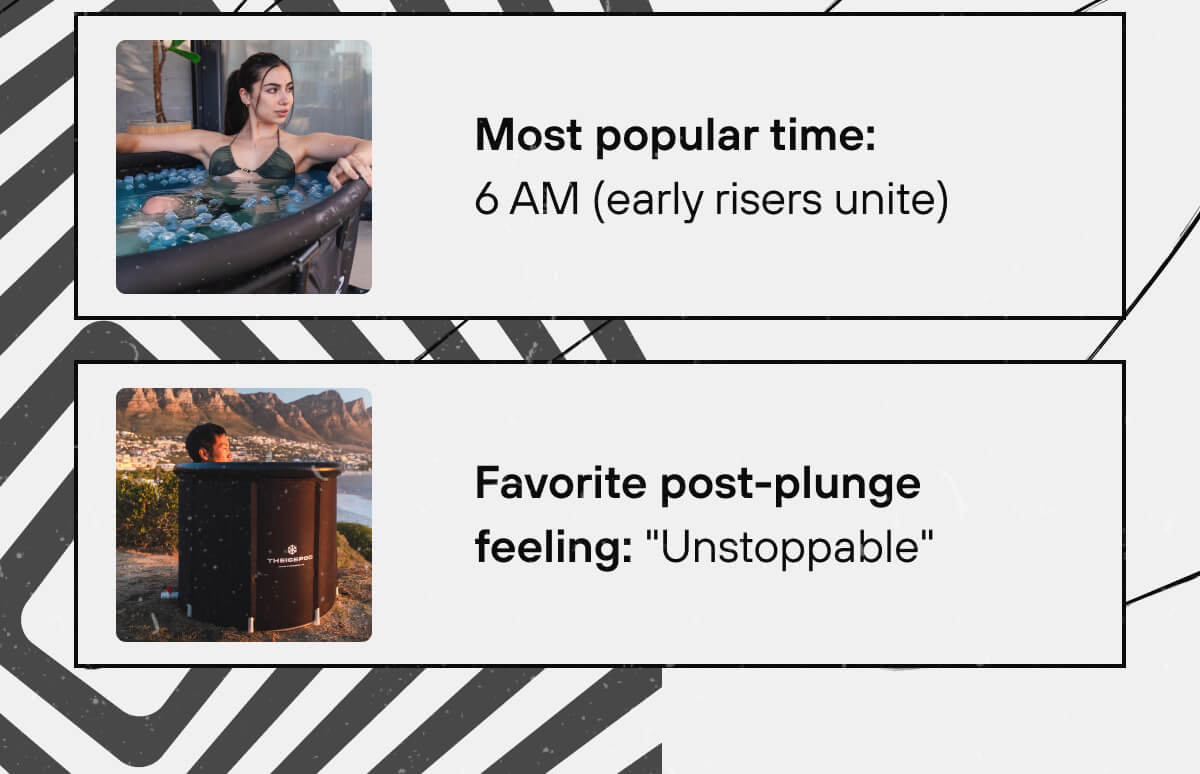 Most popular time: 6 AM (early risers unite) Favorite post-plunge feeling: "Unstoppable" 