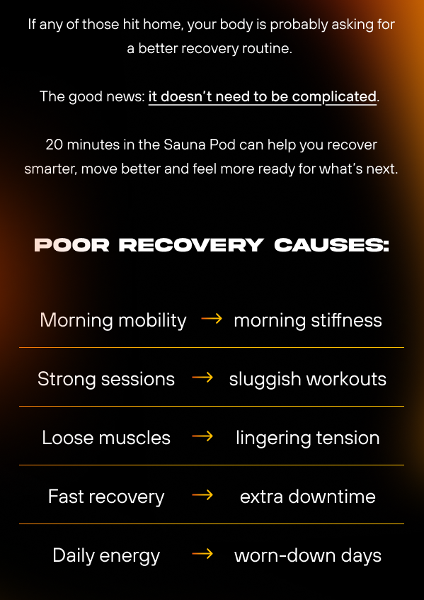 Poor recovery causes issues