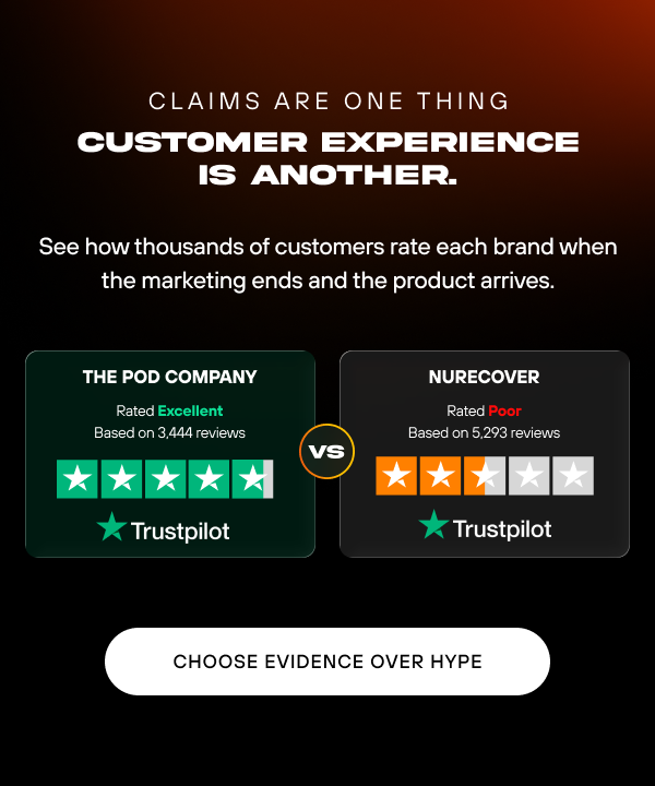 customer experience at the pod company is MUCH better than Nurecover