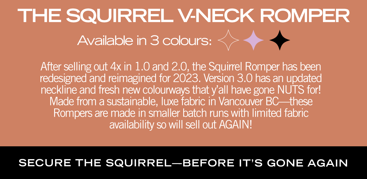 PSA 📢 Squirrel Romper PreOrder Is OPEN! Smash Tess