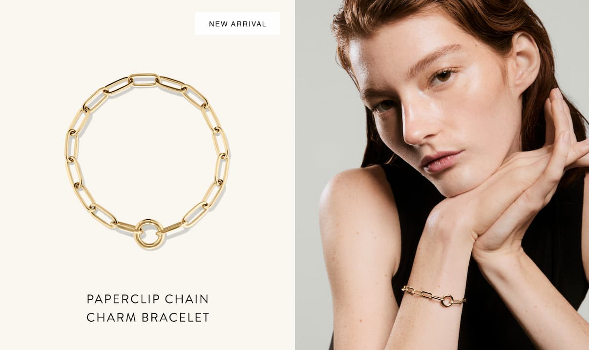 New Arrival. Paperclip Chain Charm Bracelet.