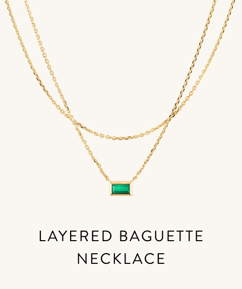Layered Baguette Necklace.