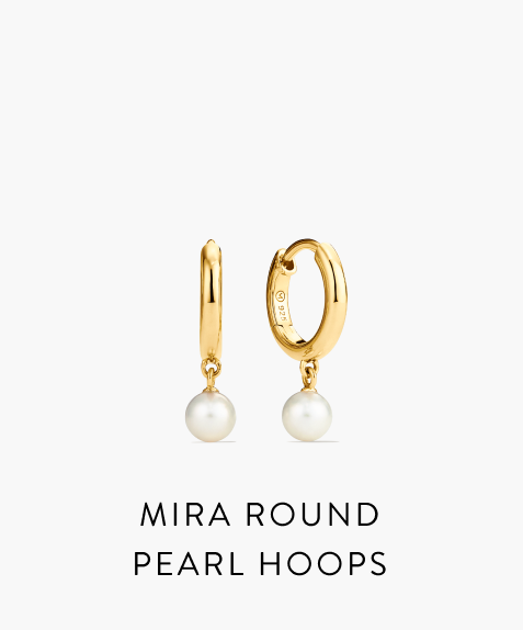 Mira Round Pearl Hoops.