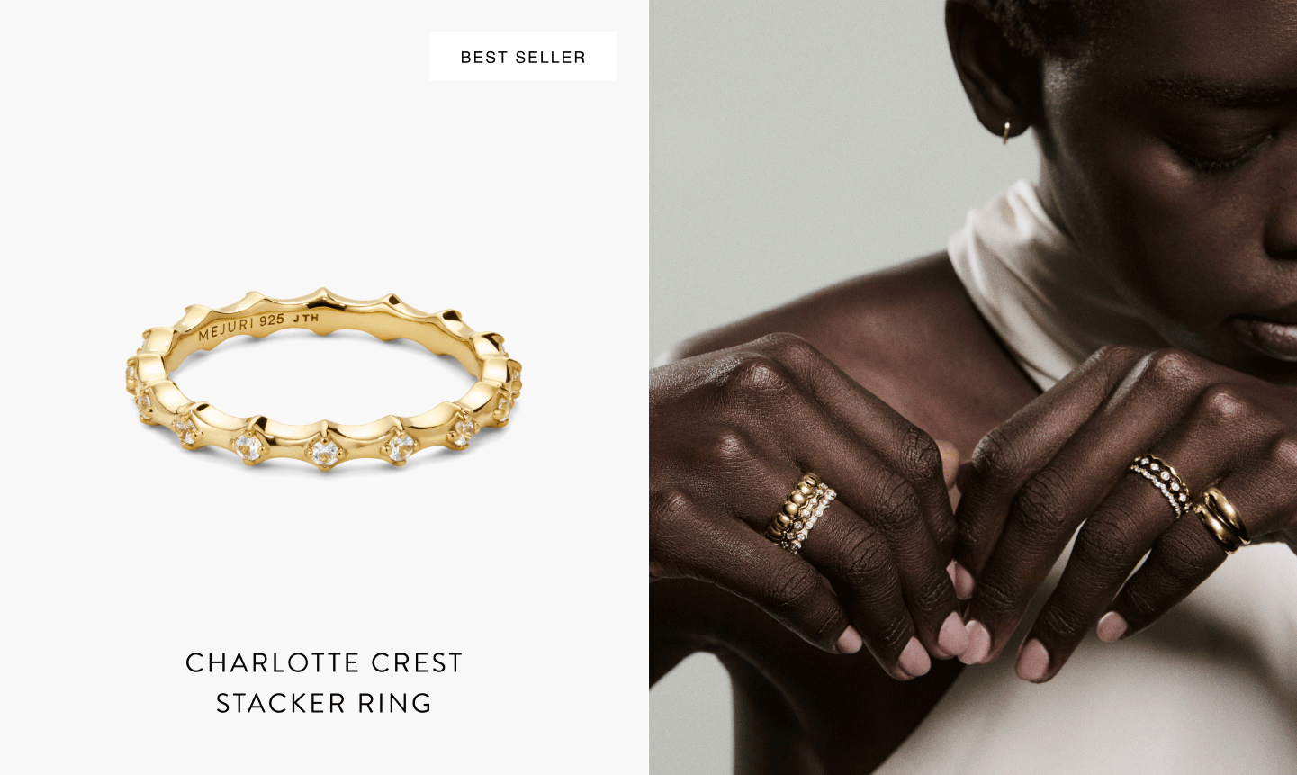 Charlotte Crest Stacker Ring.