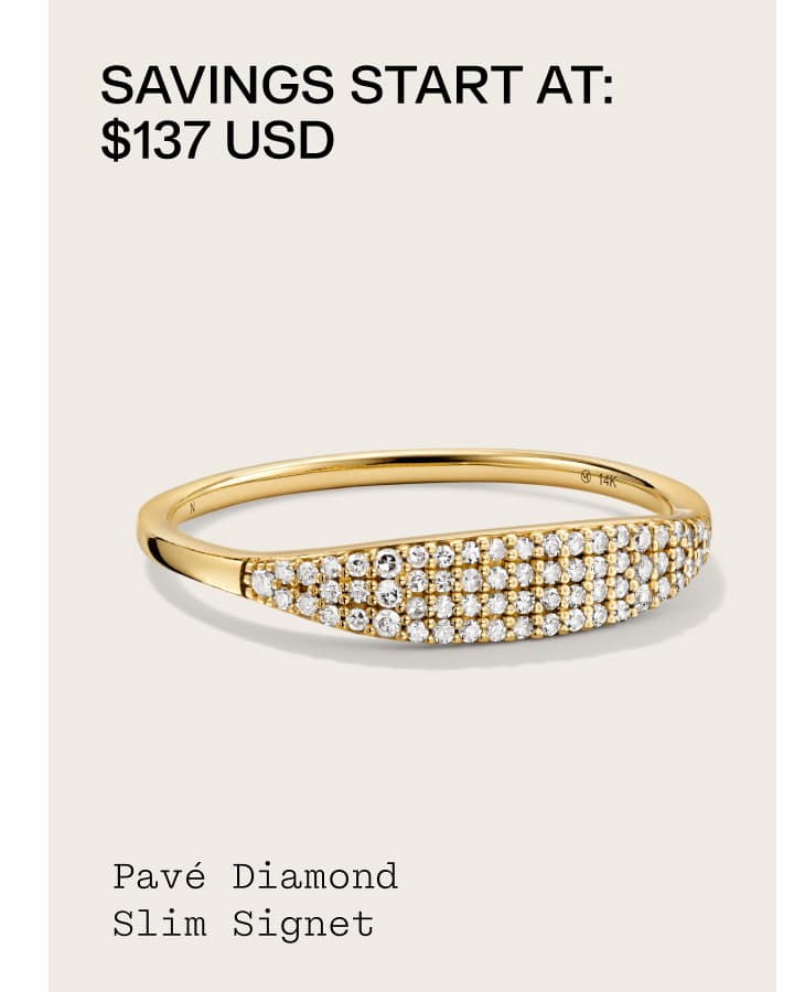 Pavé Diamond Slim Signet.