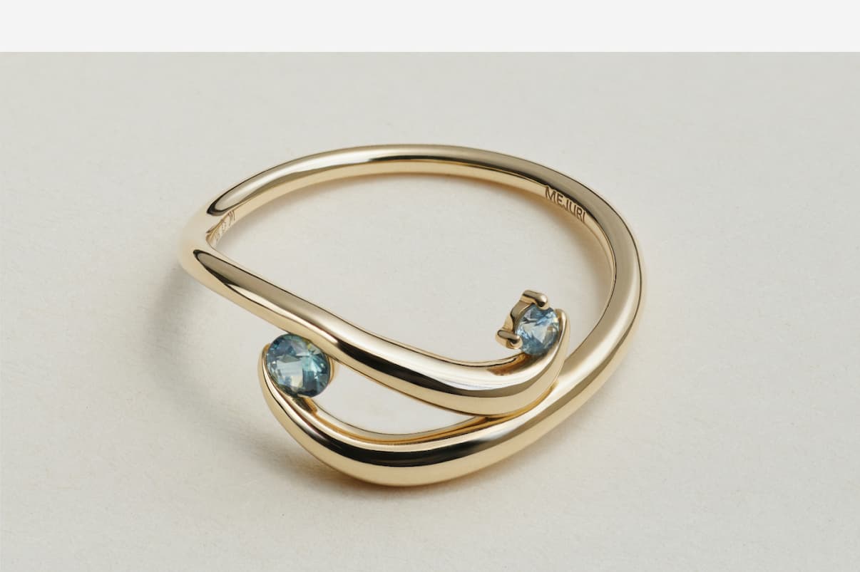 Salmon Gold Open Dôme Twin River Ring.