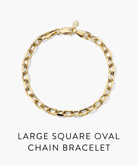 Large Square Oval Chain Bracelet.