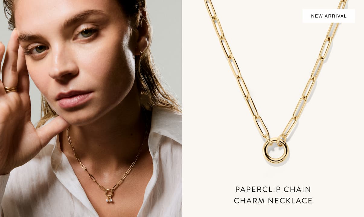 New Arrival. Paperclip Chain Charm Necklace.