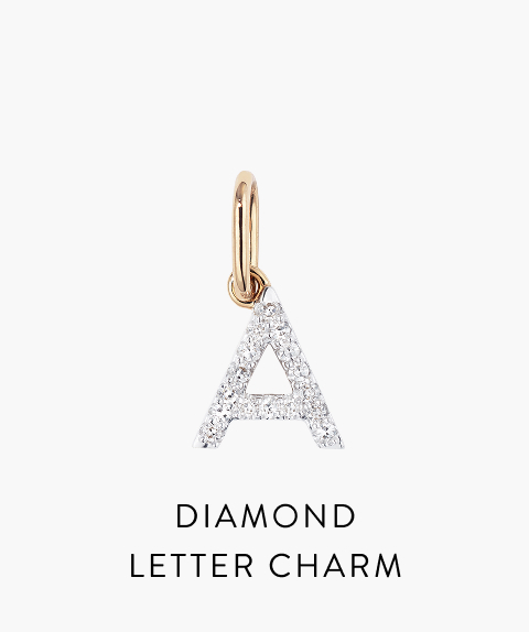 Diamond Letter Charm.