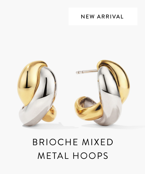 New Arrival. Brioche Mixed Metal Hoops.