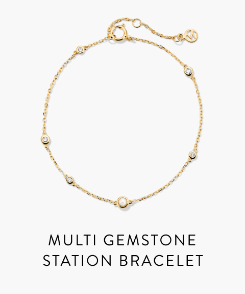 Multi Gemstone Station Bracelet.