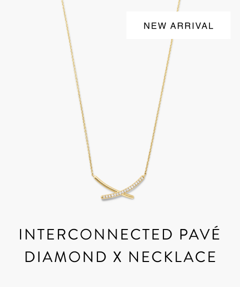 Interconnected Pavé Diamond X Necklace.