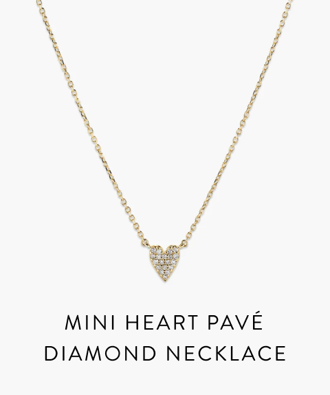 Mini Heart Pavé Diamond Necklace.