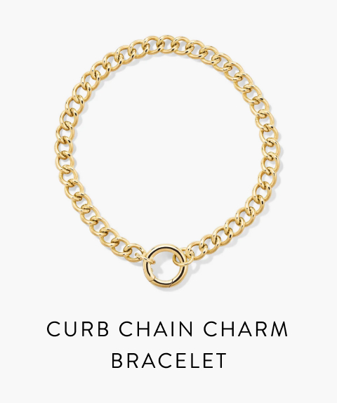 Curb Chain Charm Bracelet.
