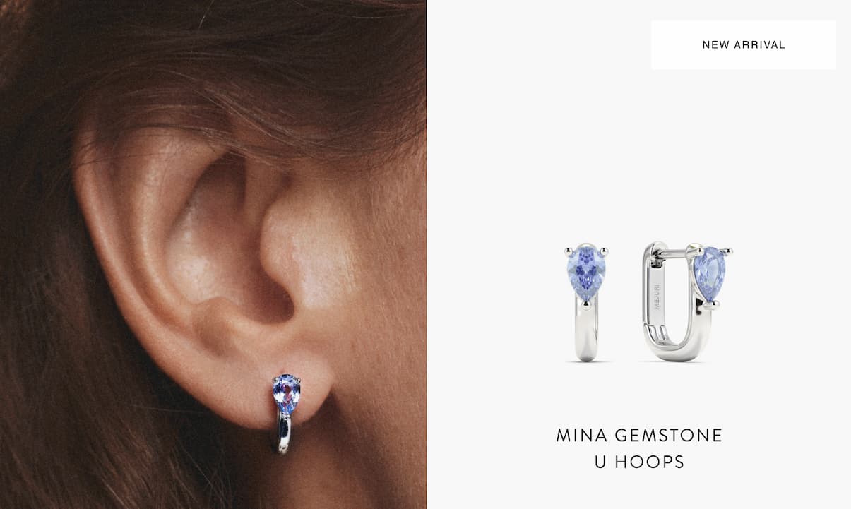 New Arrival. Mina Gemstone U Hoops.