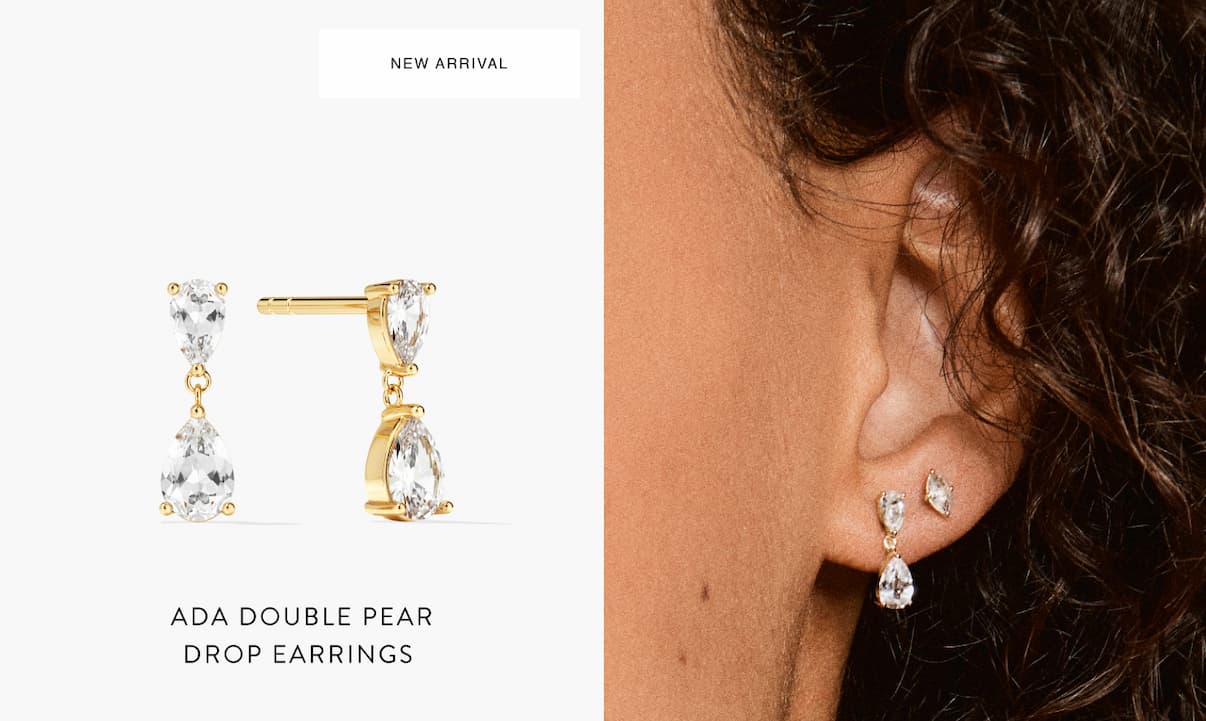 Ada Double Pear Drop Earrings.