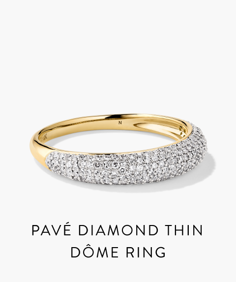 Pavé Diamond Thin Dôme Ring.