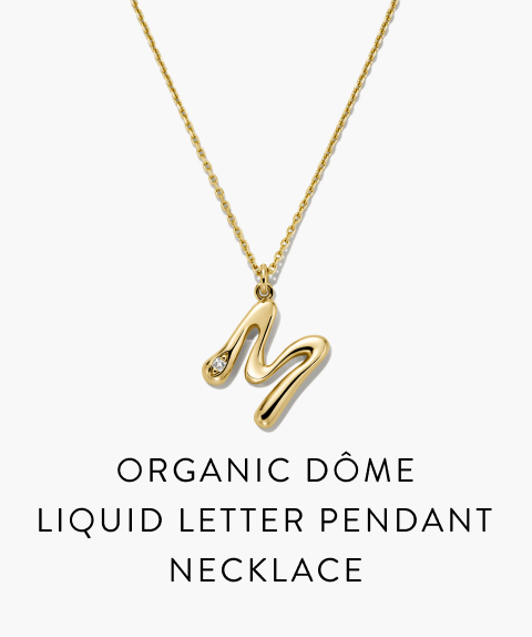 Organic Dôme Liquid Letter Pendant Necklace.