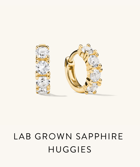 Lab Grown Sapphire Huggies. Lab Grown Sapphire Huggies.
