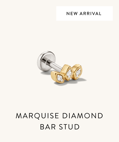 Marquise Diamond Bar Stud. Marquise Diamond Bar Stud.