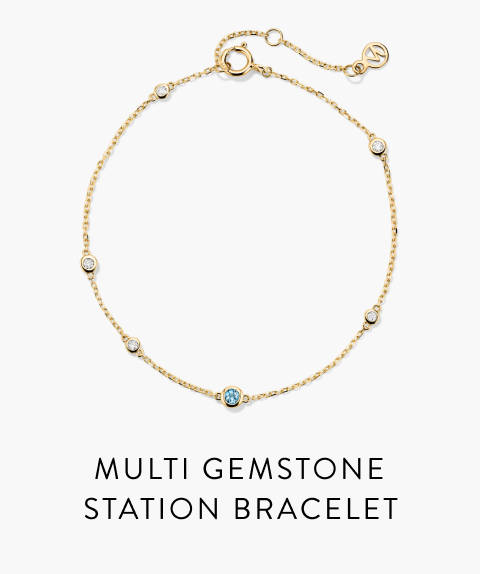 Multi Gemstone Station Bracelet.