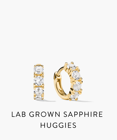 Lab Grown Sapphire Huggies.