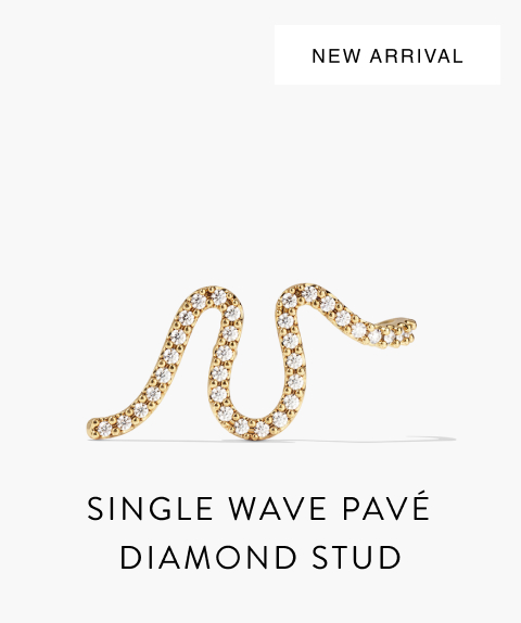 New Arrival. Single Wave Pavé Diamond Stud.