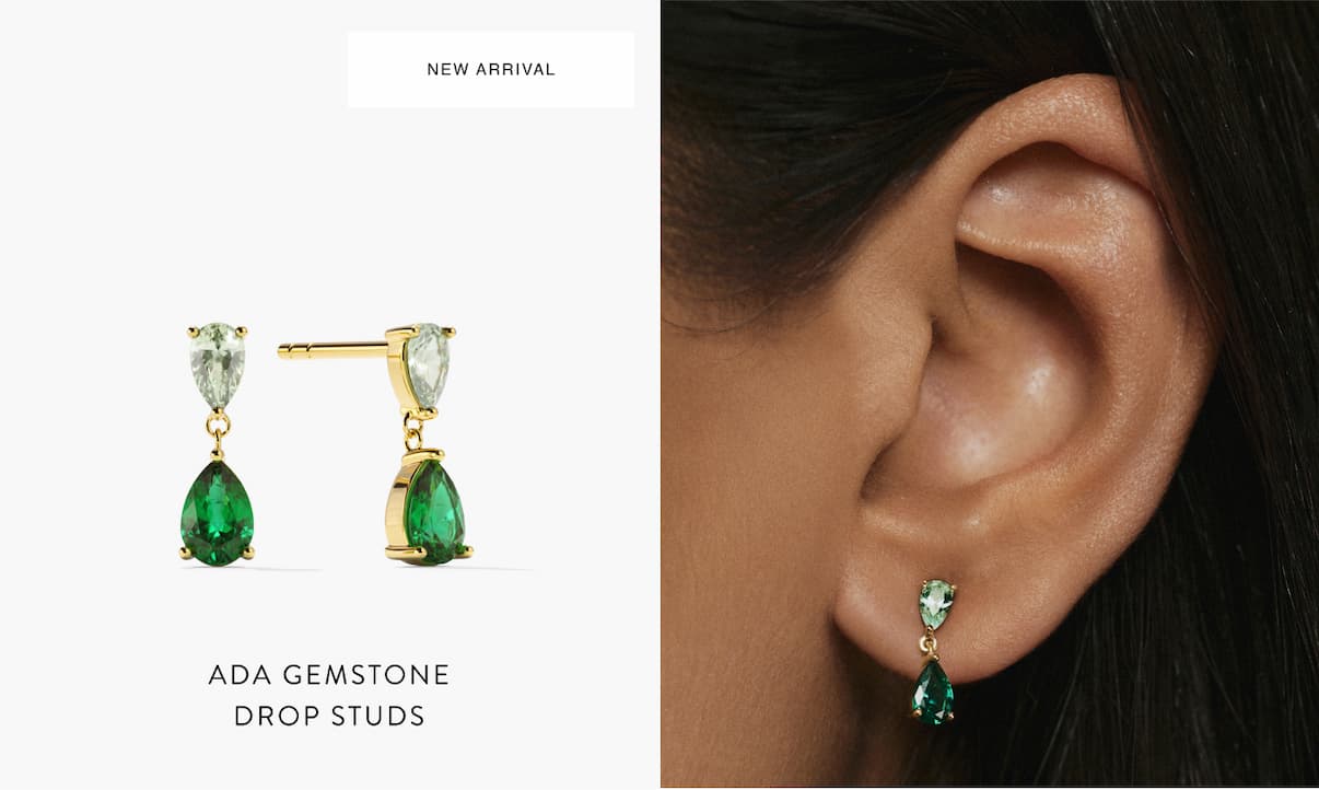 New Arrival. Ada Gemstone Drop Studs.