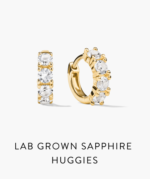 Lab Grown Sapphire Huggies.