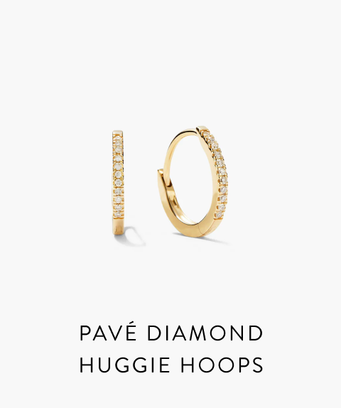 Pavé Diamond Huggie Hoops.