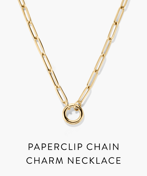 Paperclip Chain Charm Necklace.