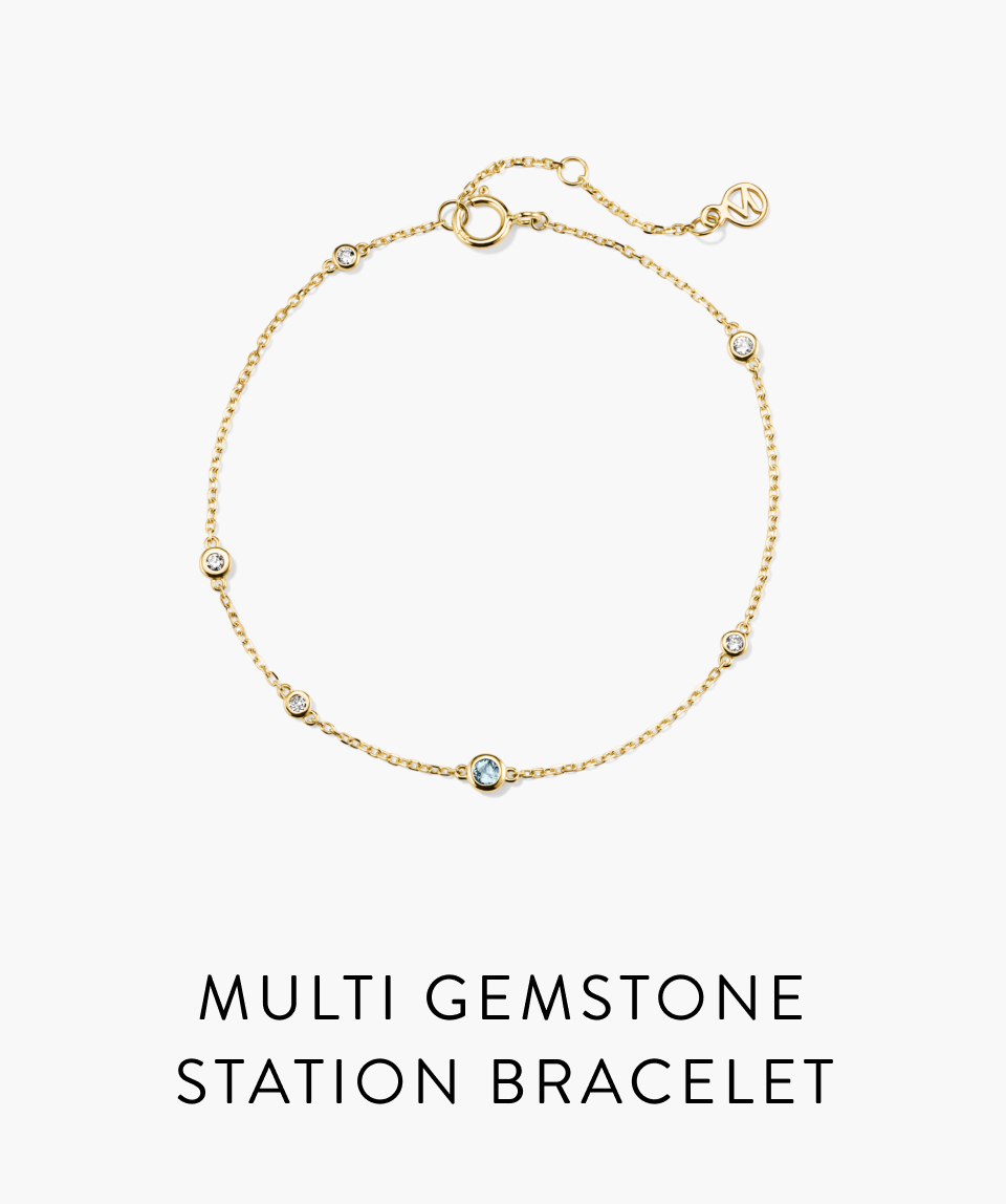 Multi Gemstone Station Bracelet.