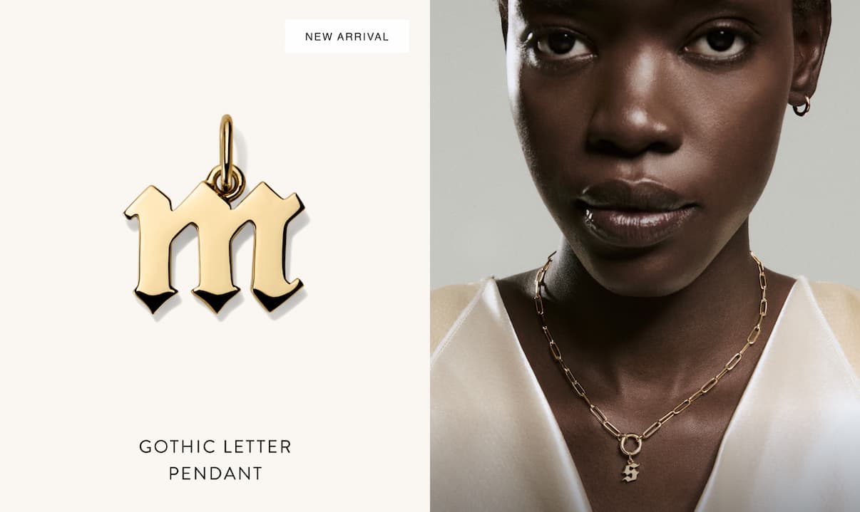 New Arrival. Gothic Letter Pendant.