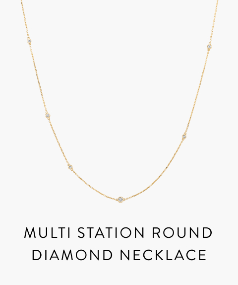 Multi Station Round Diamond Necklace.