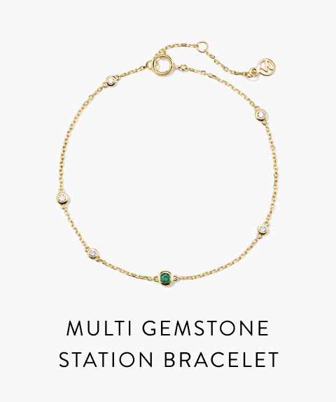 Multi Gemstone Station Bracelet.