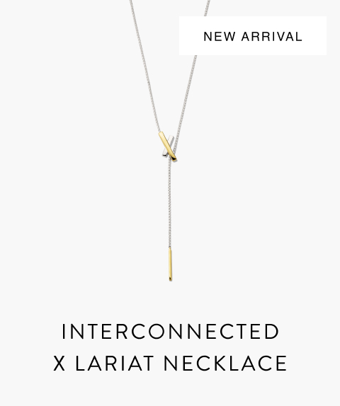 Interconnected X Lariat Necklace.