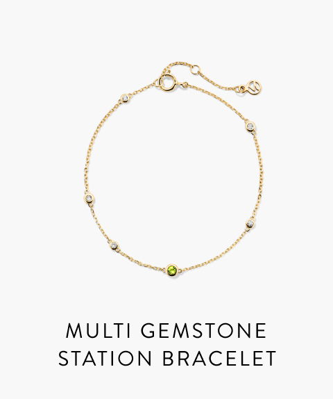 Multi Gemstone Station Bracelet.
