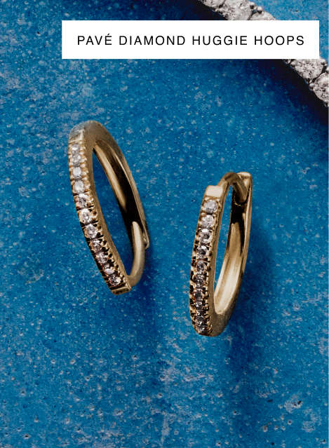 Pavé Diamond Huggie Hoops.