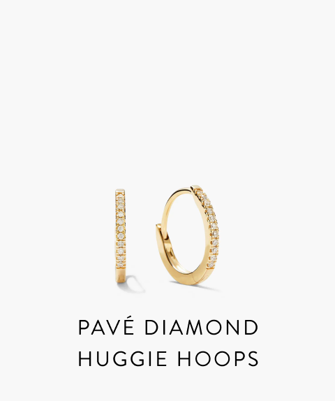 Pavé Diamond Huggie Hoops