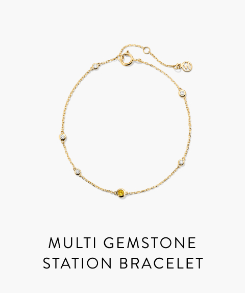 Multi Gemstone Station Bracelet.