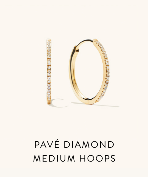 Pavé Diamond Medium Hoops. Pavé Diamond Medium Hoops.
