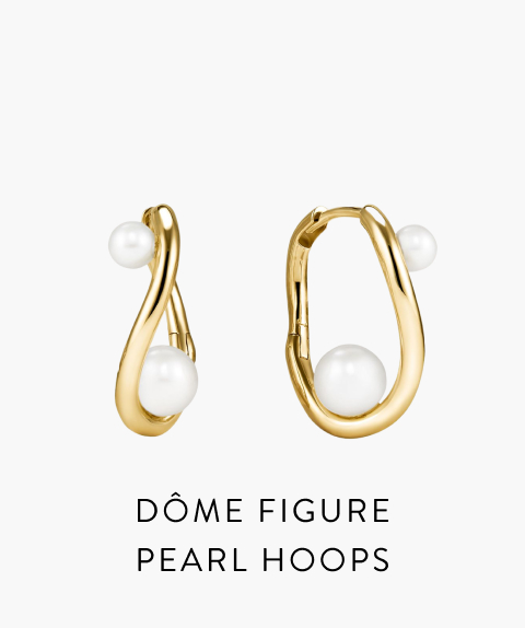 Dôme Figure Pearl Hoops.